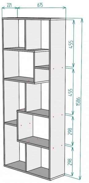 Стеллаж S8 1586х675х221 в Новом Уренгое - novyy-urengoy.ok-mebel.com | фото 2