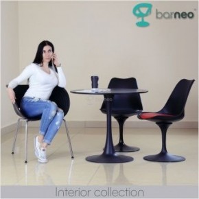 Стол Barneo T-3 Tulip style (RAL9017 черный, D80) в Новом Уренгое - novyy-urengoy.ok-mebel.com | фото 2