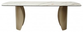 Стол BRONTE 220 KL-188 Контрастный мрамор матовый, итальянская керамика/ Шампань, ®DISAUR в Новом Уренгое - novyy-urengoy.ok-mebel.com | фото 2