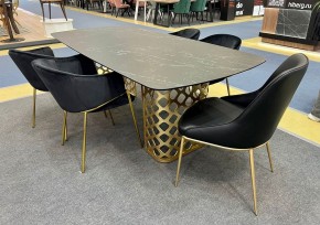 Стол CHIAVARI 220 KL-116 Черный мрамор матовый, итальянская керамика / бронзовый, ®DISAUR в Новом Уренгое - novyy-urengoy.ok-mebel.com | фото 2
