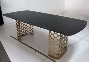 Стол CHIAVARI 220 KL-116 Черный мрамор матовый, итальянская керамика / бронзовый, ®DISAUR в Новом Уренгое - novyy-urengoy.ok-mebel.com | фото 4