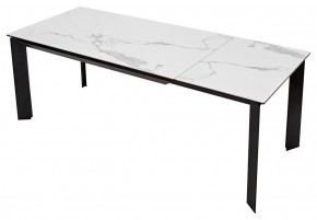 Стол CREMONA 140 HIGH GLOSS STATUARIO Белый мрамор глянцевый, керамика/ черный каркас, ®DISAUR в Новом Уренгое - novyy-urengoy.ok-mebel.com | фото 8