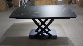 Стол FOGGIA 140 KL-116 Черный мрамор матовый, итальянская керамика/ черный каркас, ®DISAUR в Новом Уренгое - novyy-urengoy.ok-mebel.com | фото 2