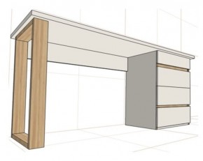 Стол письменный с тумбой 4 ящика (1250) в Новом Уренгое - novyy-urengoy.ok-mebel.com | фото 2