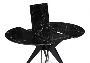 Стол стеклянный Рикла 110(150)х110х76 черный мрамор / черный в Новом Уренгое - novyy-urengoy.ok-mebel.com | фото 4