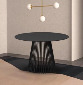 Стол TERNI 120 MATT BLACK MARBLE SOLID CERAMIC Черный мрамор матовый, керамика /Черн.каркас, ®DISAUR в Новом Уренгое - novyy-urengoy.ok-mebel.com | фото 2