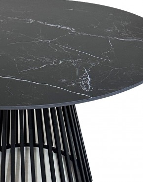 Стол TERNI 120 MATT BLACK MARBLE SOLID CERAMIC Черный мрамор матовый, керамика /Черн.каркас, ®DISAUR в Новом Уренгое - novyy-urengoy.ok-mebel.com | фото 4