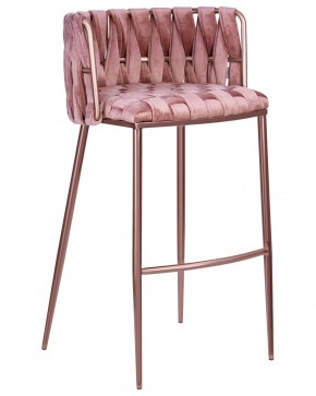 Стул барный DOBRIN EMMA ROSE GOLD, розовый велюр (VF-10) в Новом Уренгое - novyy-urengoy.ok-mebel.com | фото