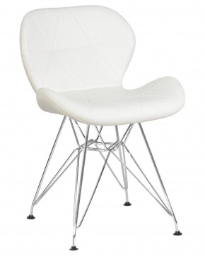 Стул обеденный DOBRIN BUTTERFLY CHROME, ножки хром, цвет белый в Новом Уренгое - novyy-urengoy.ok-mebel.com | фото