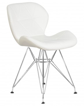 Стул обеденный DOBRIN BUTTERFLY CHROME, ножки хром, цвет белый в Новом Уренгое - novyy-urengoy.ok-mebel.com | фото 2