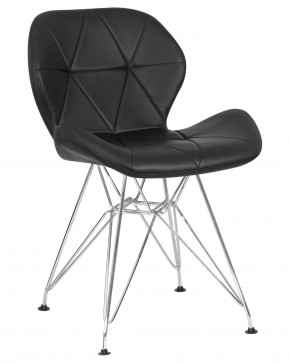Стул обеденный DOBRIN BUTTERFLY CHROME, ножки хром, цвет чёрный в Новом Уренгое - novyy-urengoy.ok-mebel.com | фото