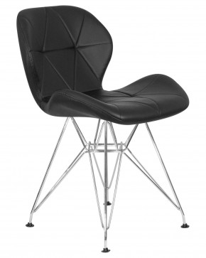 Стул обеденный DOBRIN BUTTERFLY CHROME, ножки хром, цвет чёрный в Новом Уренгое - novyy-urengoy.ok-mebel.com | фото 2