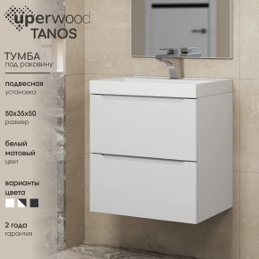 Тумба под раковину Uperwood Tanos 50 см, подвесная, белая матовая в Новом Уренгое - novyy-urengoy.ok-mebel.com | фото 6