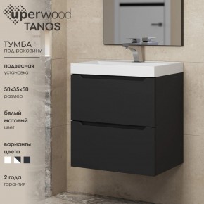 Тумба под раковину Uperwood Tanos 50 см, подвесная, черная матовая в Новом Уренгое - novyy-urengoy.ok-mebel.com | фото 4