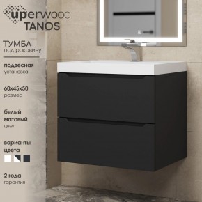 Тумба под раковину Uperwood Tanos 60 см, подвесная, черная матовая в Новом Уренгое - novyy-urengoy.ok-mebel.com | фото 3