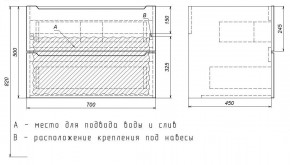 Тумба под раковину Uperwood Tanos 70 см, подвесная, белая/графит в Новом Уренгое - novyy-urengoy.ok-mebel.com | фото 7
