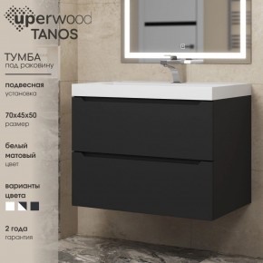 Тумба под раковину Uperwood Tanos 70 см, подвесная, черная матовая в Новом Уренгое - novyy-urengoy.ok-mebel.com | фото 3