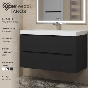 Тумба под раковину Uperwood Tanos 90 см, подвесная, черная матовая в Новом Уренгое - novyy-urengoy.ok-mebel.com | фото 3