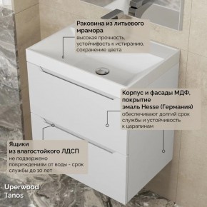 Тумба с раковиной Uperwood Tanos 50 см, подвесная, белая матовая в Новом Уренгое - novyy-urengoy.ok-mebel.com | фото 6