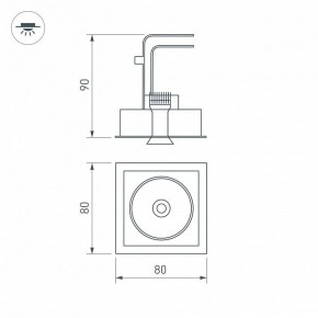 Встраиваемый светильник Arlight CL-SIMPLE-S80x80-9W Warm3000 (BK, 45 deg) 028149 в Новом Уренгое - novyy-urengoy.ok-mebel.com | фото 9